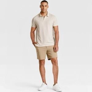 Men's Johnny Collar Polo Shirt - Goodfellow & Co Cream M J226947